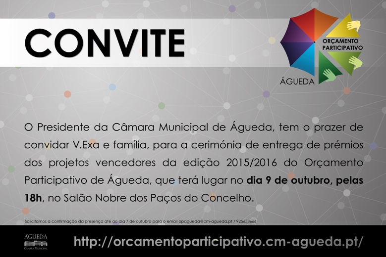 Convite :: Cerimónia de Entrega de Prémios dos Projetos Vencedores